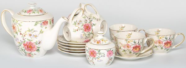 Tea set 14pr (6 cups 250ml + 6 saucers + teapot 1250ml + sugar bowl 300ml) EMMA 178-43038